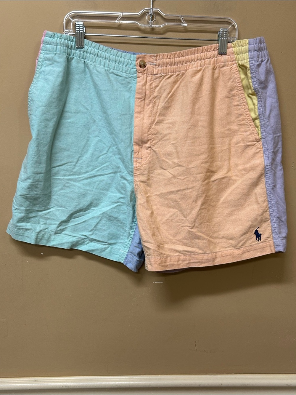 Polo Ralph Lauren Shorts Mens XXL Multicolor Color Block Prepster Drawstring